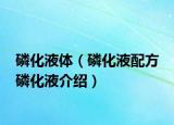 磷化液体（磷化液配方 磷化液介绍）