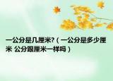 一公分是几厘米?（一公分是多少厘米 公分跟厘米一样吗）