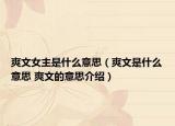 爽文女主是什么意思（爽文是什么意思 爽文的意思介绍）