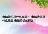 电脑待机是什么意思?（电脑待机是什么意思 电脑待机的释义）