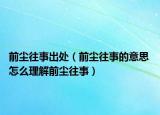 前尘往事出处（前尘往事的意思 怎么理解前尘往事）