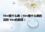 hbv是什么病（hbv是什么病的简称 hbv的解释）