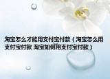 淘宝怎么才能用支付宝付款（淘宝怎么用支付宝付款 淘宝如何用支付宝付款）