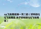 qq飞车网名独一无二的（好听的QQ飞车网名 关于好听的QQ飞车网名）