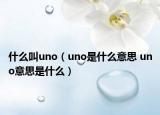 什么叫uno（uno是什么意思 uno意思是什么）