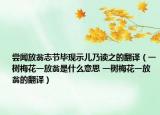 尝闻放翁志节毕现示儿乃读之的翻译（一树梅花一放翁是什么意思 一树梅花一放翁的翻译）