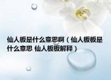 仙人板是什么意思啊（仙人板板是什么意思 仙人板板解释）