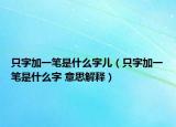 只字加一笔是什么字儿（只字加一笔是什么字 意思解释）