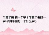 半真半假 猜一个字（半真半假打一字 半真半假打一个什么字）