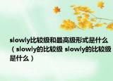 slowly比较级和最高级形式是什么（slowly的比较级 slowly的比较级是什么）
