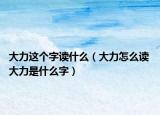 大力这个字读什么（大力怎么读 大力是什么字）