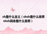 sh是什么含义（shsh是什么意思 shsh具体是什么意思）