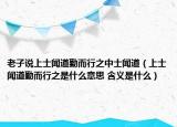 老子说上士闻道勤而行之中士闻道（上士闻道勤而行之是什么意思 含义是什么）
