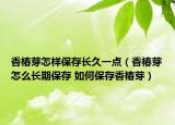 香椿芽怎样保存长久一点（香椿芽怎么长期保存 如何保存香椿芽）