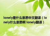 lonely是什么意思中文翻译（lonely什么意思啊 lonely翻译）