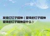 发扬钉钉子精神（雷锋的钉子精神 雷锋的钉子精神是什么）