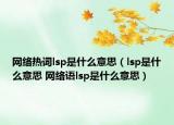 网络热词lsp是什么意思（lsp是什么意思 网络语lsp是什么意思）