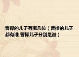曹操的儿子有哪几位（曹操的儿子都有谁 曹操儿子分别是谁）