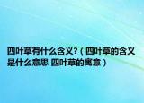 四叶草有什么含义?（四叶草的含义是什么意思 四叶草的寓意）
