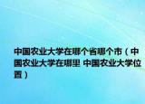 中国农业大学在哪个省哪个市（中国农业大学在哪里 中国农业大学位置）
