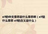 elf的中文意思是什么意思啊（elf是什么意思 elf的含义是什么）