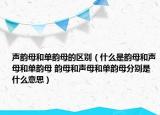 声韵母和单韵母的区别（什么是韵母和声母和单韵母 韵母和声母和单韵母分别是什么意思）
