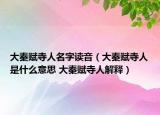 大秦赋寺人名字读音（大秦赋寺人是什么意思 大秦赋寺人解释）