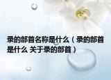 录的部首名称是什么（录的部首是什么 关于录的部首）