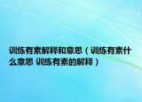 训练有素解释和意思（训练有素什么意思 训练有素的解释）