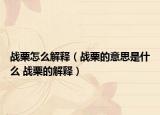 战栗怎么解释（战栗的意思是什么 战栗的解释）