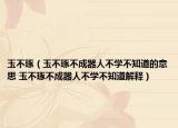 玉不琢（玉不琢不成器人不学不知道的意思 玉不琢不成器人不学不知道解释）
