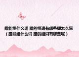 蹭能组什么词 蹭的组词有哪些呢怎么写（蹭能组什么词 蹭的组词有哪些呢）