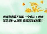 顺顺溜溜算不算是一个成语（顺顺溜溜是什么意思 顺顺溜溜的解释）