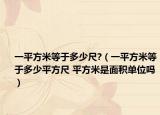 一平方米等于多少尺?（一平方米等于多少平方尺 平方米是面积单位吗）