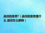 战役的意思?（战役的意思是什么 战役怎么解释）