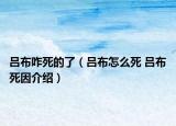 吕布咋死的了（吕布怎么死 吕布死因介绍）