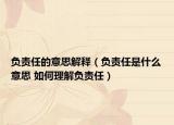 负责任的意思解释（负责任是什么意思 如何理解负责任）