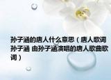 孙子涵的唐人什么意思（唐人歌词孙子涵 由孙子涵演唱的唐人歌曲歌词）
