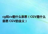 cg和cv是什么意思（CGV是什么意思 CGV的含义）
