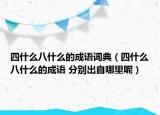 四什么八什么的成语词典（四什么八什么的成语 分别出自哪里呢）