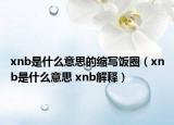 xnb是什么意思的缩写饭圈（xnb是什么意思 xnb解释）
