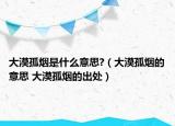 大漠孤烟是什么意思?（大漠孤烟的意思 大漠孤烟的出处）