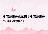 生石灰是什么东西（生石灰是什么 生石灰简介）