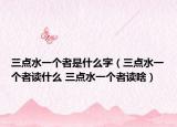 三点水一个者是什么字（三点水一个者读什么 三点水一个者读啥）