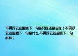 不畏浮云遮望眼下一句是只缘还是自缘（不畏浮云遮望眼下一句是什么 不畏浮云遮望眼下一句解释）
