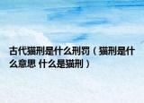 古代猫刑是什么刑罚（猫刑是什么意思 什么是猫刑）