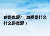 啥是真爱?（真爱是什么 什么是真爱）