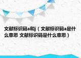 文献标识码a和j（文献标识码a是什么意思 文献标识码是什么意思）