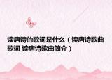 读唐诗的歌词是什么（读唐诗歌曲歌词 读唐诗歌曲简介）