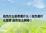 自负什么意思是什么（自负是什么意思 自负怎么解释）